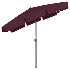 Umbrelă de plajă, roșu bordo, 200x125 cm, 6 image