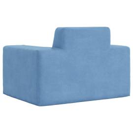 Canapea pentru copii, albastru, pluș moale, 5 image