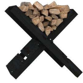 Suport pentru bușteni negru 47x39,5x48 cm lemn masiv de pin, 4 image