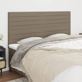 Tăblii de pat, 4 buc, gri taupe, 80x5x78/88 cm, textil