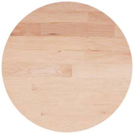 Blat de masă rotund, Ø30x1,5 cm, lemn masiv stejar netratat, 2 image