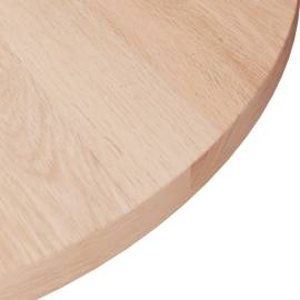 Blat de masă rotund, Ø30x1,5 cm, lemn masiv stejar netratat, 3 image
