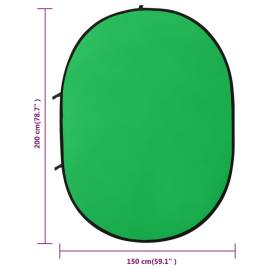 Ecran fundal studio foto 2-în-1 verde&albastru 200x150 cm oval, 8 image