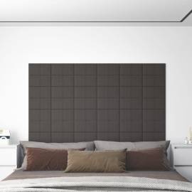 Panouri de perete 12 buc. gri închis 30x15 cm textil 0,54 m²