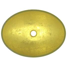 Chiuvetă din sticlă, auriu, 50x37x14 cm, 5 image