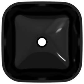 Chiuvetă din sticlă, negru, 42x42x14 cm, 4 image