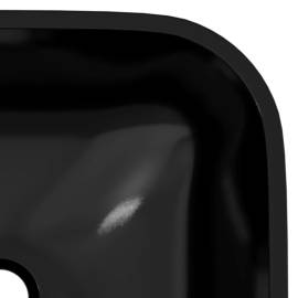 Chiuvetă din sticlă, negru, 42x42x14 cm, 5 image