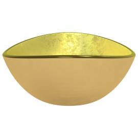 Chiuvetă din sticlă securizată, auriu, 54,5x35x15,5 cm, 4 image