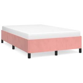 Cadru de pat, roz, 120x200 cm, catifea, 2 image