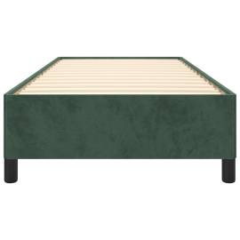 Cadru de pat, verde închis, 90x200 cm, catifea, 5 image