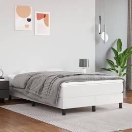 Saltea de pat cu arcuri, alb, 120x200x20 cm, piele ecologică