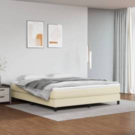 Saltea de pat cu arcuri, crem, 160x200x20 cm, piele ecologică