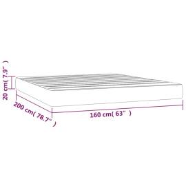 Saltea de pat cu arcuri, gri, 160x200x20 cm, piele ecologică, 7 image