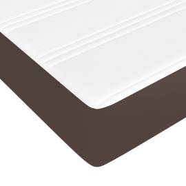 Saltea de pat cu arcuri, maro, 100x200x20 cm, piele ecologică, 5 image