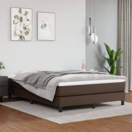 Saltea de pat cu arcuri, maro, 140x200x20 cm, piele ecologică