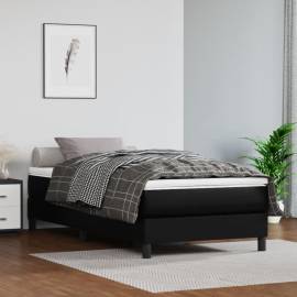Saltea de pat cu arcuri, negru, 90x190x20 cm, piele ecologică