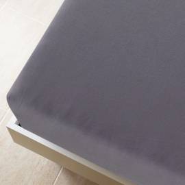 Cearșaf de pat cu elastic, 2 buc., antracit, 100x200 cm, bumbac, 4 image