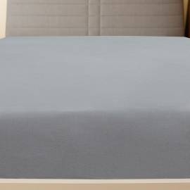 Cearșaf de pat cu elastic, 2 buc., gri, 140x200 cm, bumbac, 3 image