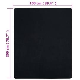 Cearșaf de pat cu elastic, 2 buc., negru, 100x200 cm, bumbac, 5 image