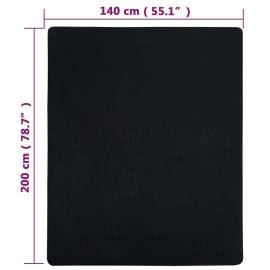 Cearșaf de pat cu elastic, 2 buc., negru, 140x200 cm, bumbac, 5 image