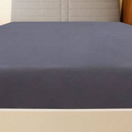 Cearșaf de pat cu elastic, antracit, 100x200 cm, bumbac, 3 image
