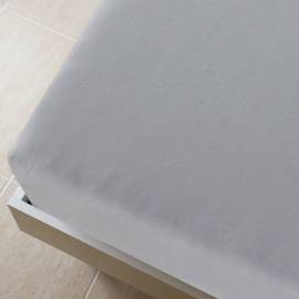 Cearșaf de pat cu elastic, gri, 140x200 cm, bumbac, 4 image