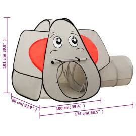 Cort de joacă elefant pentru copii, gri, 174x86x101 cm, 9 image