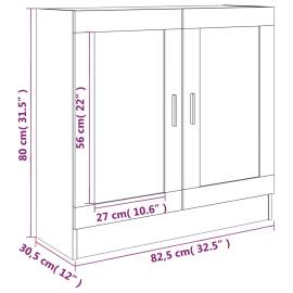Dulap cu vitrină, gri sonoma, 82,5x30,5x80 cm, lemn prelucrat, 9 image
