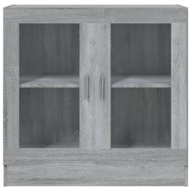 Dulap cu vitrină, gri sonoma, 82,5x30,5x80 cm, lemn prelucrat, 3 image