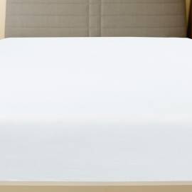 Cearșaf de pat cu elastic, alb, 140x200 cm, bumbac, 3 image