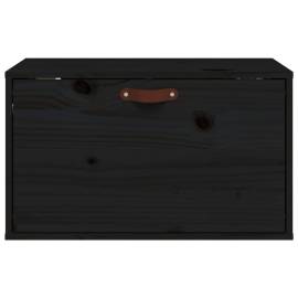 Dulap de perete, negru, 60x30x35 cm, lemn masiv de pin, 3 image