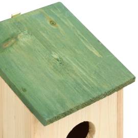 Căsuțe de păsări,10 buc., 12x12x22 cm, lemn masiv de brad, 8 image