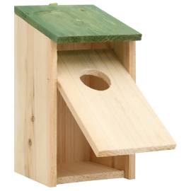 Căsuțe de păsări,10 buc., 12x12x22 cm, lemn masiv de brad, 5 image