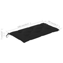 Pernă pentru bancă de grădină, negru, 100x50x7 cm, textil, 5 image