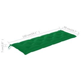 Pernă pentru bancă de grădină, verde, 150x50x7 cm, textil, 5 image