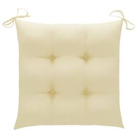 Perne de scaun, 2 buc., alb crem, 50x50x7 cm, material textil, 2 image