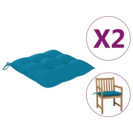 Perne de scaun, 2 buc., albastru deschis, 50x50x7 cm, textil