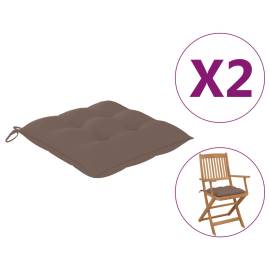Perne de scaun, 2 buc., gri taupe, 40 x 40 x 7 cm, textil