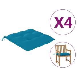 Perne de scaun, 4 buc., bleu, 50 x 50 x 7 cm, textil