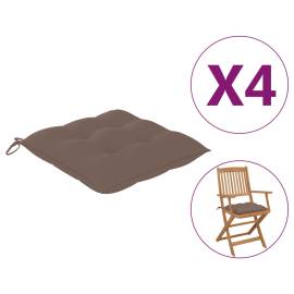 Perne de scaun, 4 buc., gri taupe, 40 x 40 x 7 cm, textil