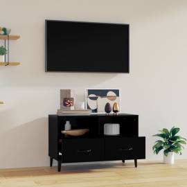 Comodă tv, negru, 80x36x50 cm, lemn prelucrat, 3 image