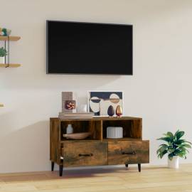 Comodă tv, stejar fumuriu, 80x36x50 cm, lemn prelucrat, 3 image