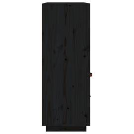 Dulap înalt, negru, 100x40x108,5 cm, lemn masiv de pin, 7 image