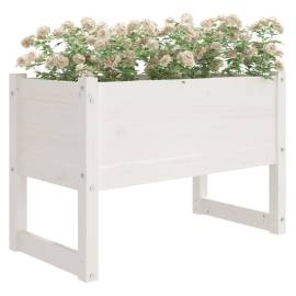 Jardinieră, alb, 78x40x52 cm, lemn masiv de pin, 3 image