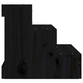Scară animale de companie, negru, 40x37,5x35 cm, lemn masiv pin, 5 image