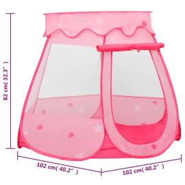 Cort de joacă pentru copii cu 250 bile, roz, 102x102x82 cm, 11 image