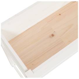Jardinieră, alb, 78x40x81 cm, lemn masiv de pin, 7 image