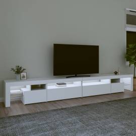 Comodă tv cu lumini led, alb, 290x36,5x40 cm, 3 image
