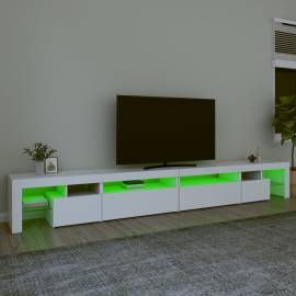 Comodă tv cu lumini led, alb, 290x36,5x40 cm, 4 image