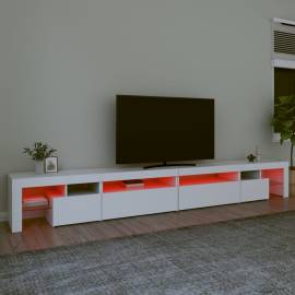 Comodă tv cu lumini led, alb, 290x36,5x40 cm, 5 image
